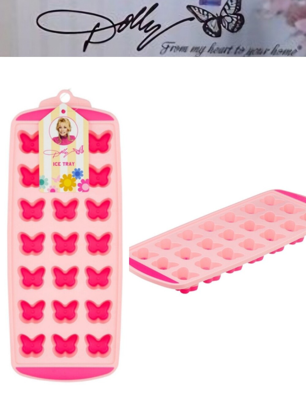 Dolly Parton Silicone Butterfly Ice Tray -Pink